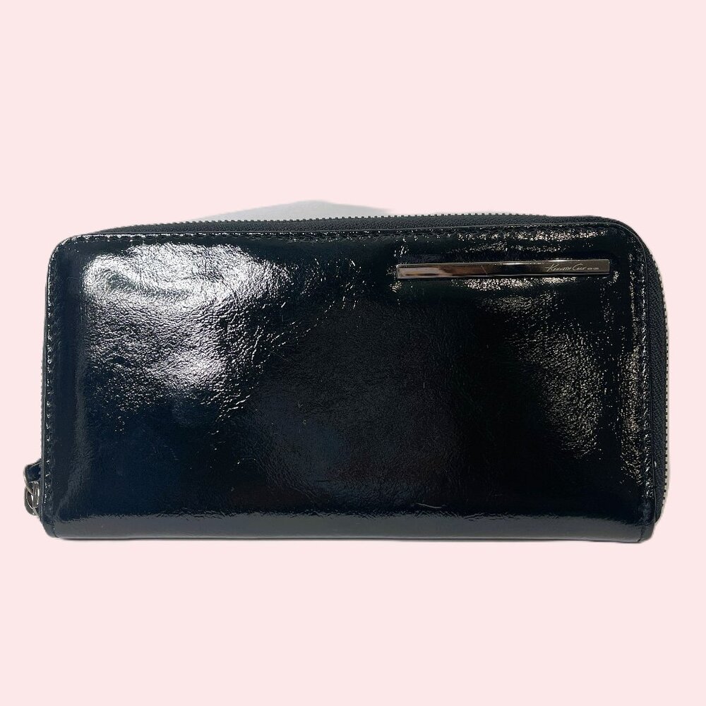 Kenneth Cole NewYork Black Leather Wallet/Clutch/Zip Around